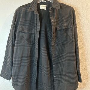 Abercrombie & Fitch Men's Gray Plaid Shirt Jacket